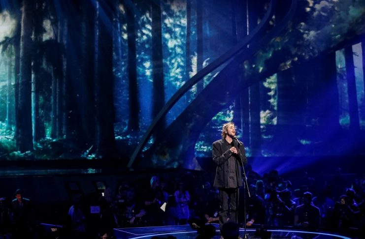 Portugal’s Salvador Sobral performs with the song “Amar Pelos Dois” during the Eurovision Song Contest 2017 Grand Final Dress rehearsal 1 at the International Exhibition Centre in Kiev
