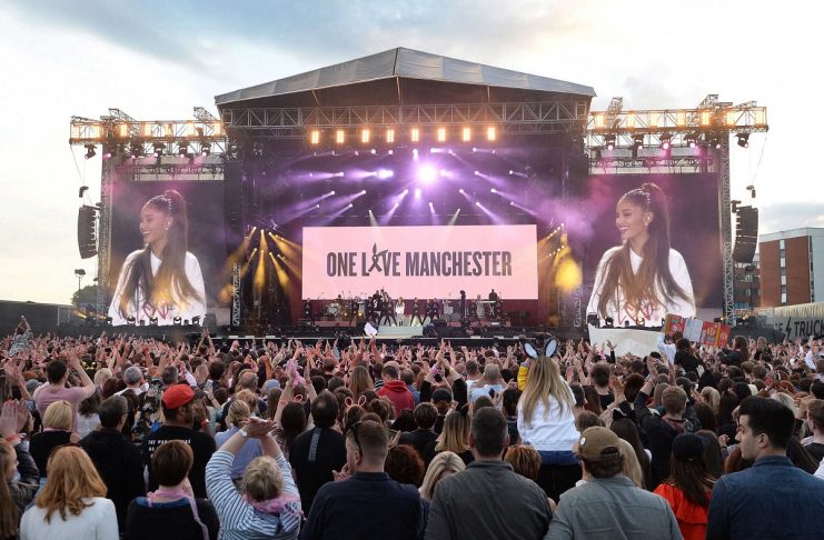 Ariana Grande performs during the One Love Manchester benefit concert for the victims of the Manchester Arena terror attack in Britain