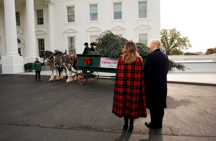 Christmas tree arrives at the White House in Washington