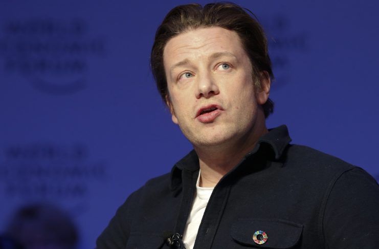 Chef Jamie Oliver attends the annual meeting of the World Economic Forum (WEF) in Davos