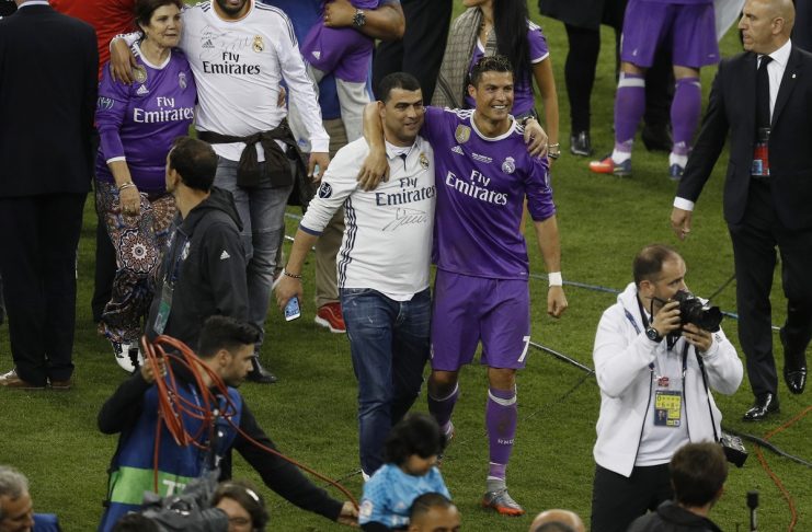 Real Madrid’s Cristiano Ronaldo celebrates after winning the UEFA Champions League Final