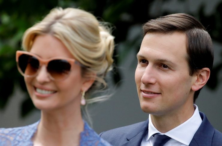 White House senior advisor  Jared Kushner and Ivanka Trump attend a joint press conference between U.S. President Donald Trump and Lebanese Prime Minister Saad al-Hariri in the Rose Garden of the White House in Washington, U.S.