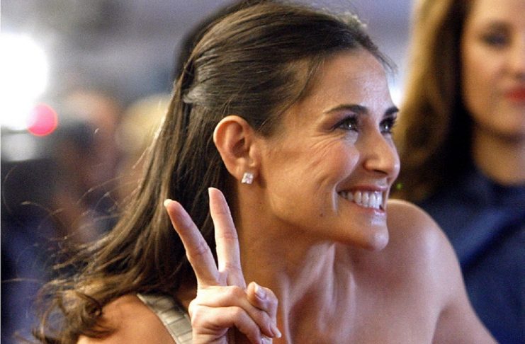 Demi Moore gestures at the premiere of Bobby during the 31st Toronto International Film Festival in Toronto