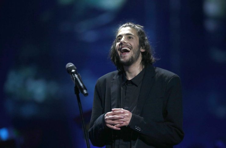 Portugal’s Salvador Sobral performs the song “Amar Pelos Dois” after winning the Eurovision Song Contest 2017 Grand Final at the International Exhi-bition Centre in Kiev