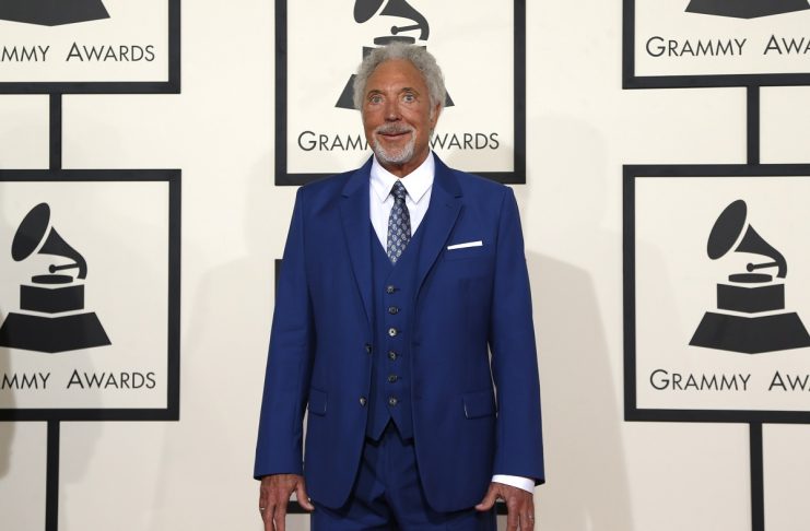 Singer Tom Jones arrives at the 57th annual Grammy Awards in Los Angeles