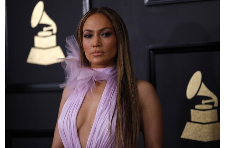 Singer Jennifer Lopez arrives at the 59th Annual Grammy Awards in Los Angeles