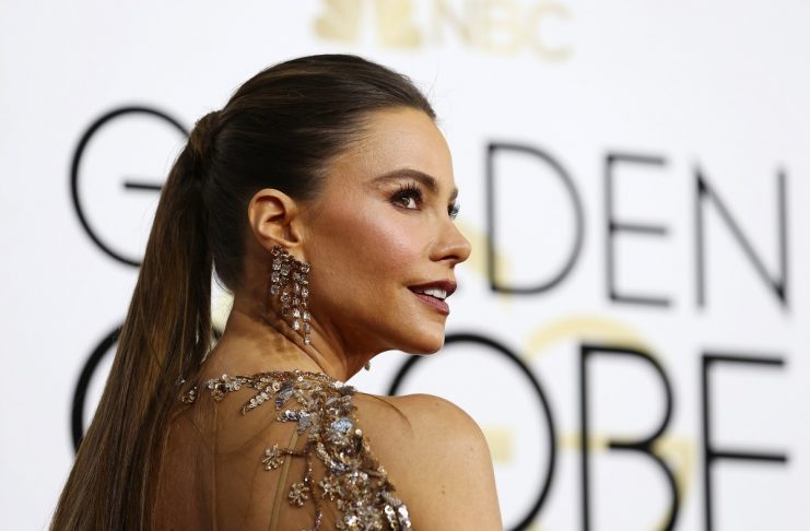 Sofia Vergara arrives at the 74th Annual Golden Globe Awards in Beverly Hills