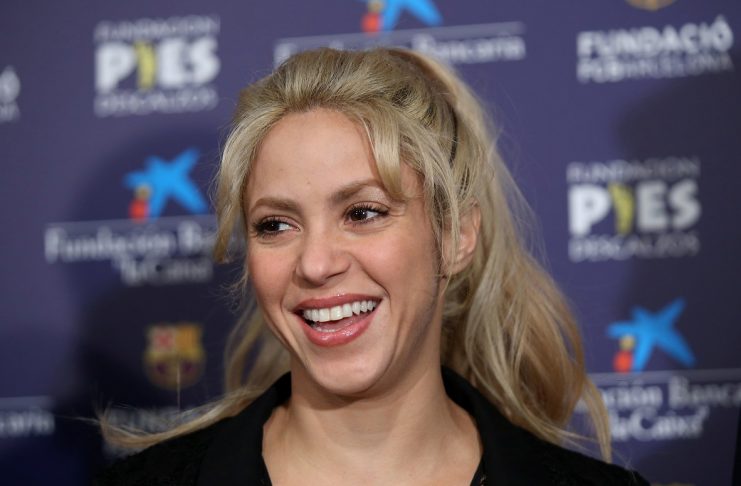 Colombian singer Shakira poses during a charity event with FC Barcelona at Camp Nou stadium in Barcelona