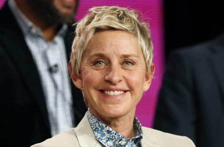 Executive Producer DeGeneres speaks about the NBC television show “One Big Happy” during the TCA presentations in Pasadena, California