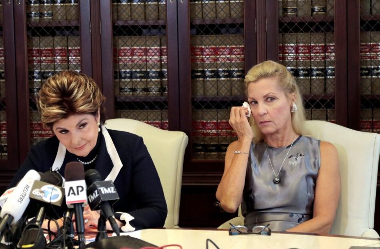 Lawyer Gloria Allred holds a news conference with Robin, a new client claiming Roman Polanski sexually victimized her in 1973, in Los Angeles