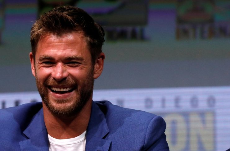 Cast member Hemsworth at a panel for “Thor: Ragnarok” during the 2017 Comic-Con International Convention in San Diego