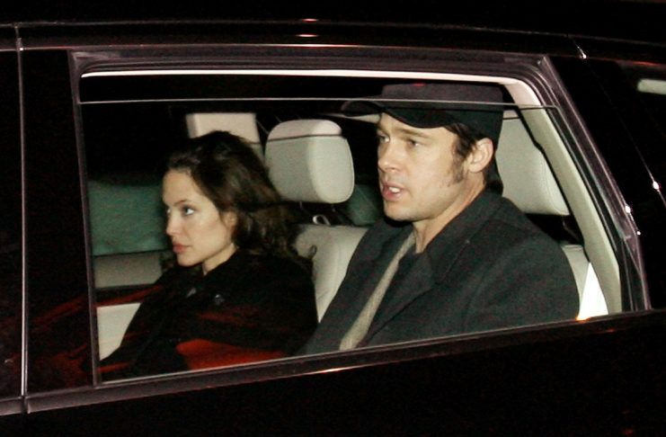 Angelina Jolie and Brad Pitt arrive at hotel in Davos for the World Economic Forum