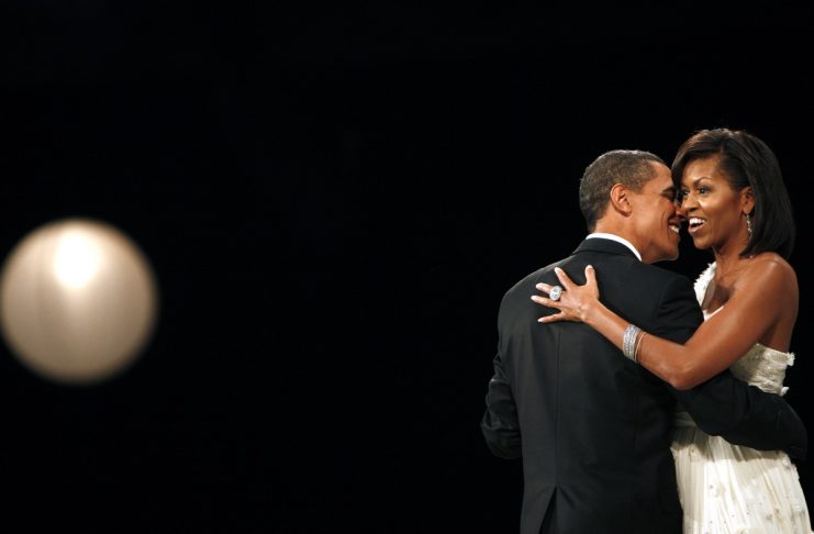 President Barack Obama and first lady Michelle Obama dance at the Home States Ball in Washington