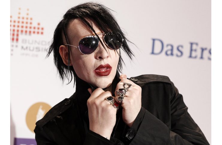 Singer Marilyn Manson arrives on the red carpet for the Echo Music Awards ceremony in Berlin