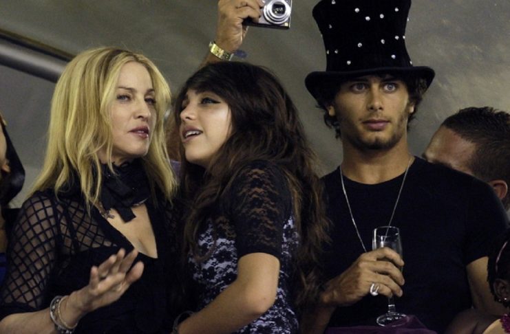 U.S. singer Madonna, boyfriend Jesus Luz, and her daughters watch Carnival in Rio