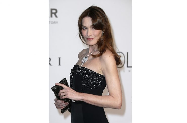 Former French first lady Carla Bruni-Sarkozy arrives for amfAR’s Cinema Against AIDS 2014 event in Antibes