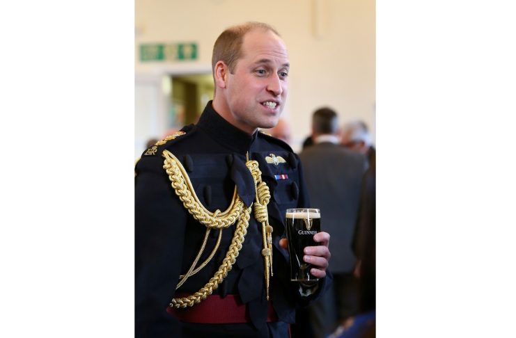 Britain’s Prince William attends the St Patrick’s Day Parade in Cavalry Barracks in Hounslow