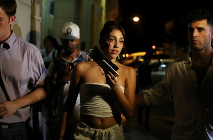 Lourdes Leon (C), daughter of American pop star Madonna, leaves a hotel in Havana, Cuba