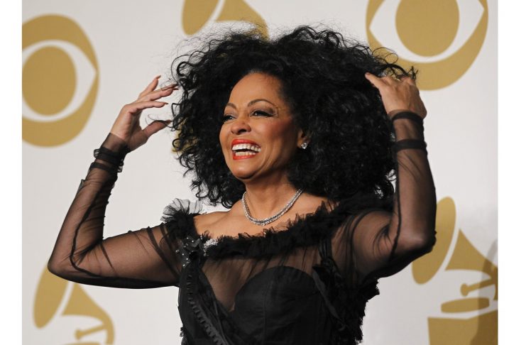 Singer Diana Ross poses backstage at the 54th annual Grammy Awards in Los Angeles