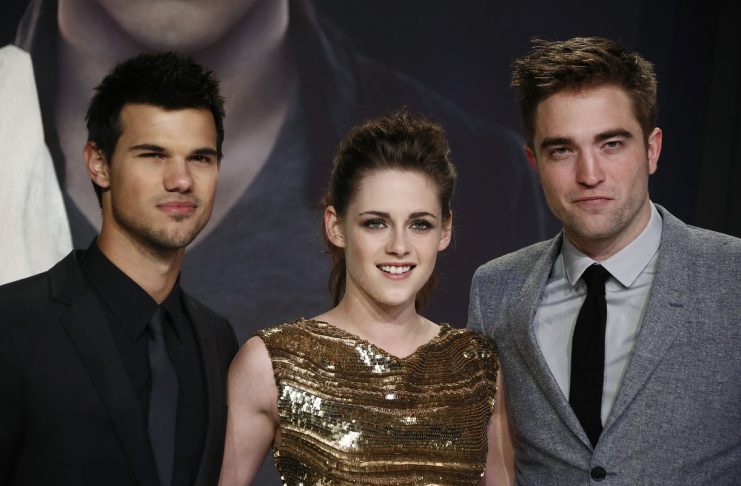 Pattinson, Stewart and Lautner pose for pictures before premiere of The Twilight Saga: Breaking Dawn Part 2 in Berlin
