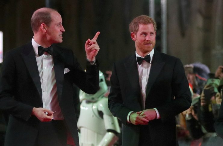 Britain’s Prince William and Prince Harry, arrive for the European Premiere of ‘Star Wars: The Last Jedi’, at the Royal Albert Hall in central London