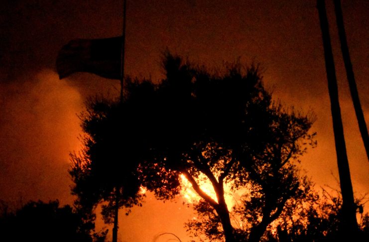 The Thomas wildfire burns in the hills outside Montecito, California