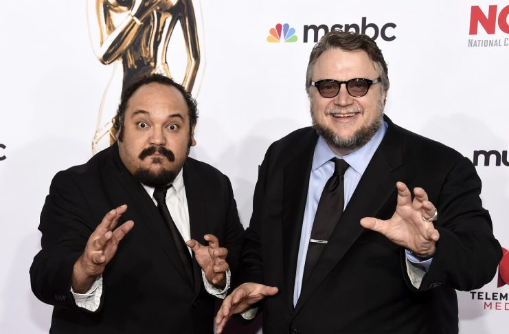 Director Jorge Gutierrez of the film “The Book of Life” and writer-director Guillermo del Toro pose during 2014 NCLR ALMA Awards at the Pasadena Civic Auditorium in Pasadena