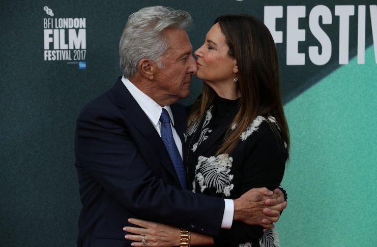 Actor Dustin Hoffman and his wife Lisa arrive for the UK premiere of “The Meyerowitz Stories” during the British Film Festival in London