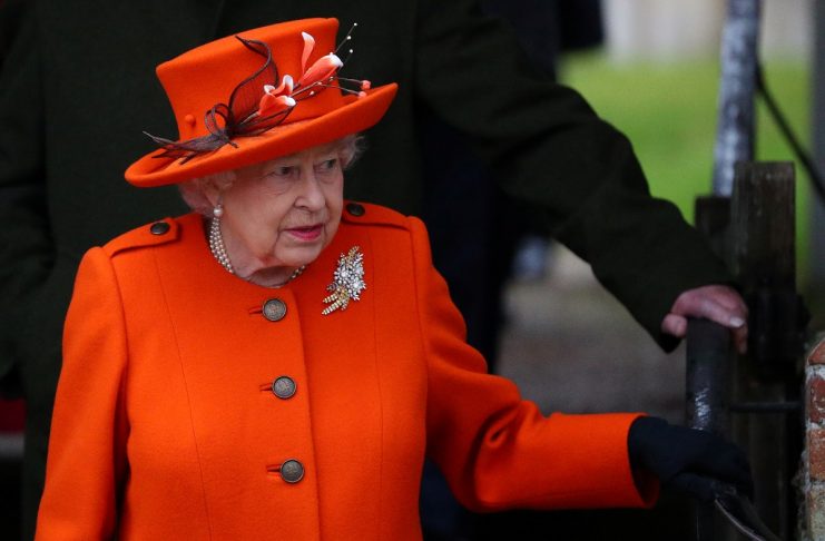 Britain’s Queen Elizabeth leaves St Mary Magdalene’s church after the Royal Family’s Christmas Day service on the Sandringham estate in eastern England