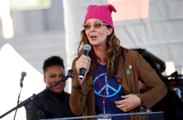 Actor Allison Janney speaks at the second annual Women’s March in Los Angeles, California