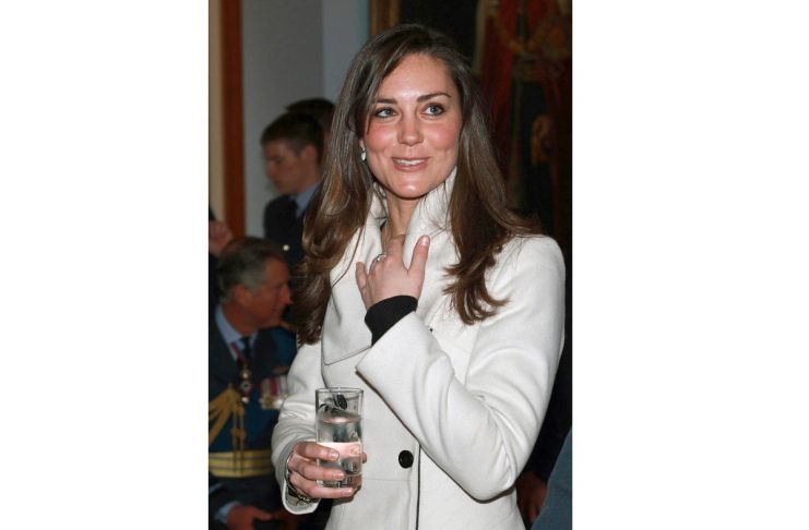 Prince William’s girlfriend Kate Middleton smiles during his graduation ceremony at  RAF Cranwell, central England