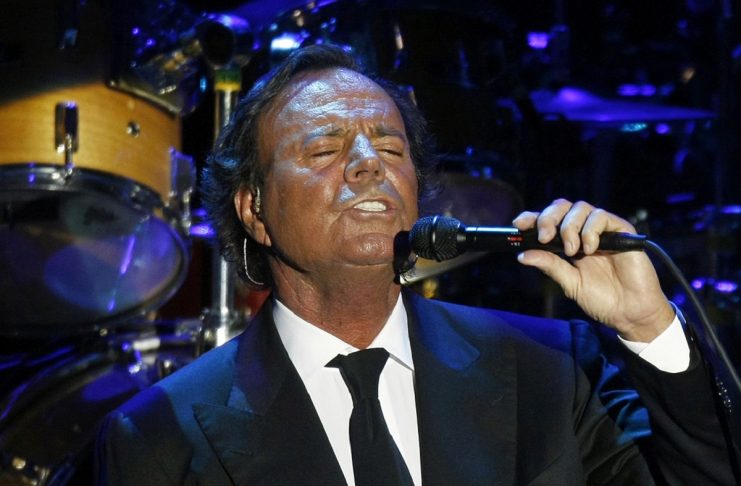 Spanish singer Julio Iglesias performs during a concert at the Cap Roig festival in Calella de Palafrugell