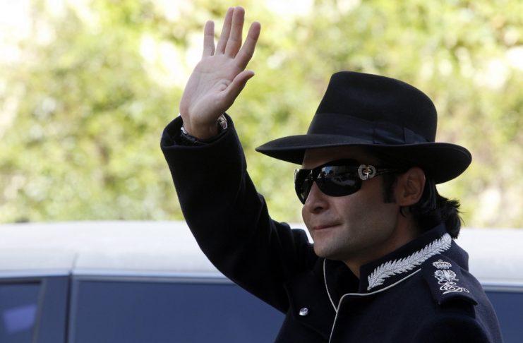 Actor Corey Feldman departs a gathering at a Beverly Hills hotel following a memorial service at the Staples Center in Los Angeles