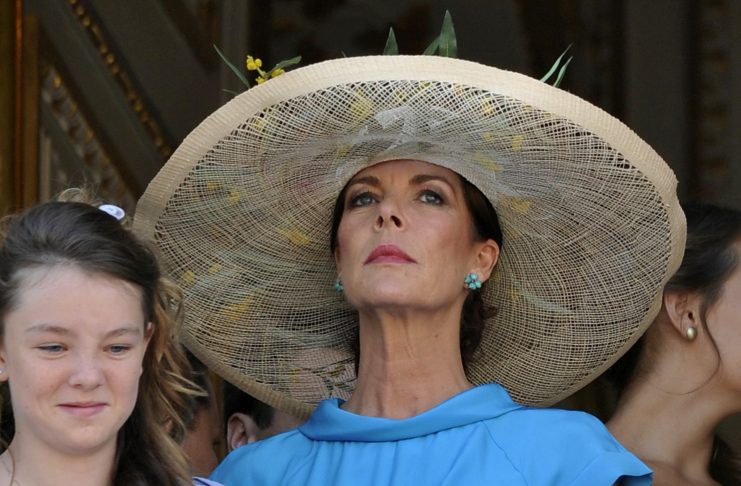 Princess Caroline of Hanover appears on a balcony after the civil marriage ceremony of her brother Prince Albert II and Princess Charlene in Monaco
