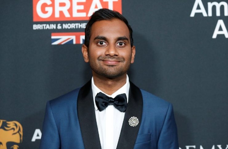 Comedian Aziz Ansari, Charlie Chaplin Britannia Award for Excellence In Comedy presented by Jaguar Land Rover honoree, poses at the AMD British Academy Britannia Awards in Beverly Hills