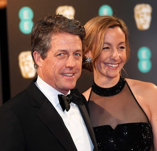 Hugh Grant and Anna Elisabet Eberstein arrive for the British Academy of Film and Television  Awards (BAFTA) at the Royal Albert Hall in London