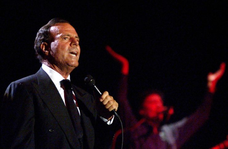 Spanish singer Julio Iglesias performs in front of more than 15,000 people at Bucharest’s National s..