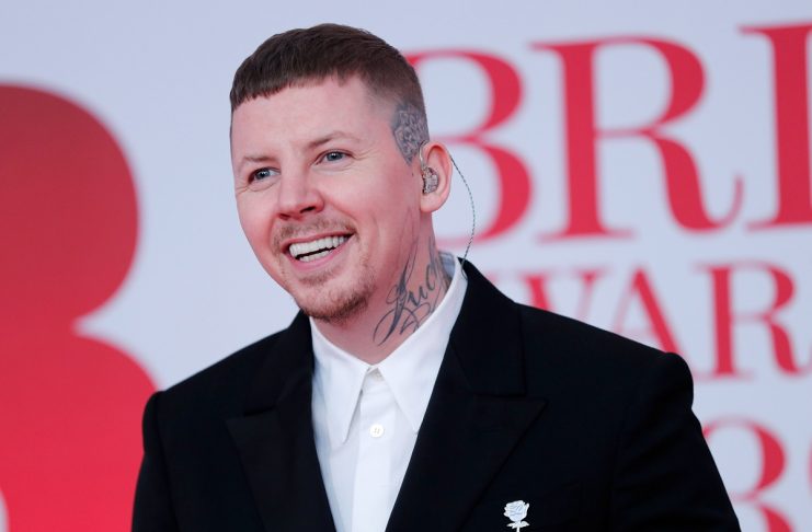 Professor Green arrives at the Brit Awards at the O2 Arena in London