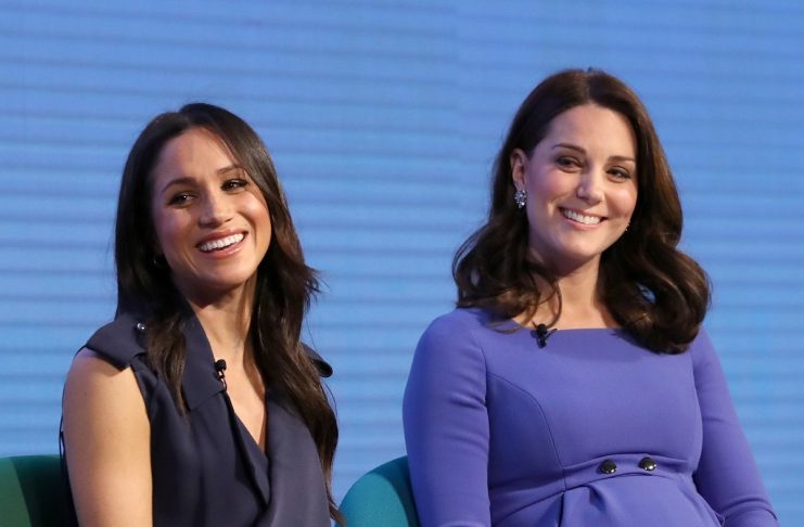 Britain’s Catherine, Duchess of Cambridge and Prince Harry’s fiancee Meghan Markle attend the first annual Royal Foundation Forum held at Aviva in London