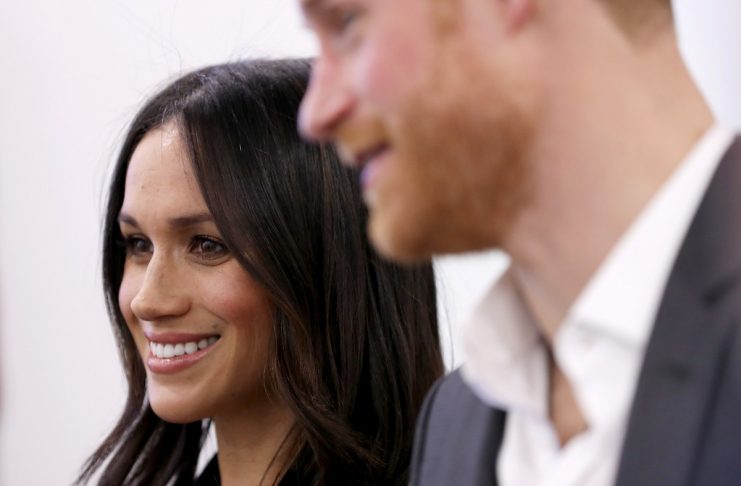 Britain’s Prince Harry and his fiancee Meghan Markle attend the first annual Royal Foundation Forum held at Aviva in London