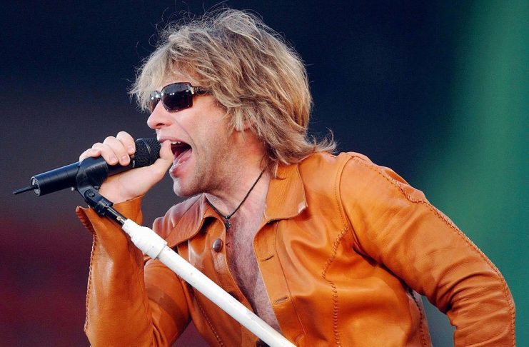 Jon Bon Jovi of the US group Bon Jovi performs