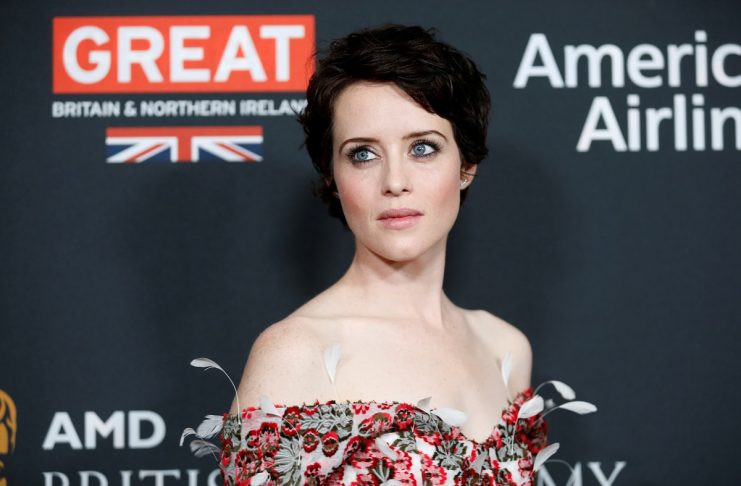 Actor Claire Foy, Britannia Award for British Artist of the Year presented by Burberry honoree, poses at the AMD British Academy Britannia Awards in Beverly Hills