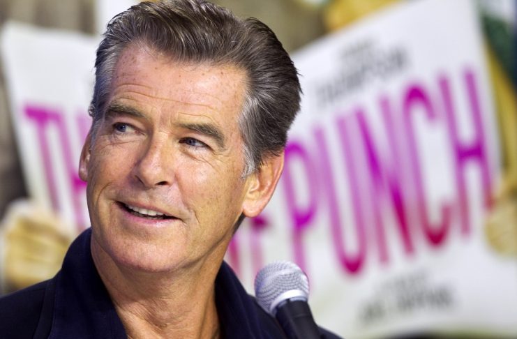 Pierce Brosnan attends a news conference for the film “The Love Punch” at the 38th Toronto International Film Festival in Toronto