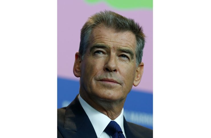 Cast member Pierce Brosnan attends a news conference to promote the movie “A Long Way Down” at the 64th Berlinale International Film Festival in Berlin