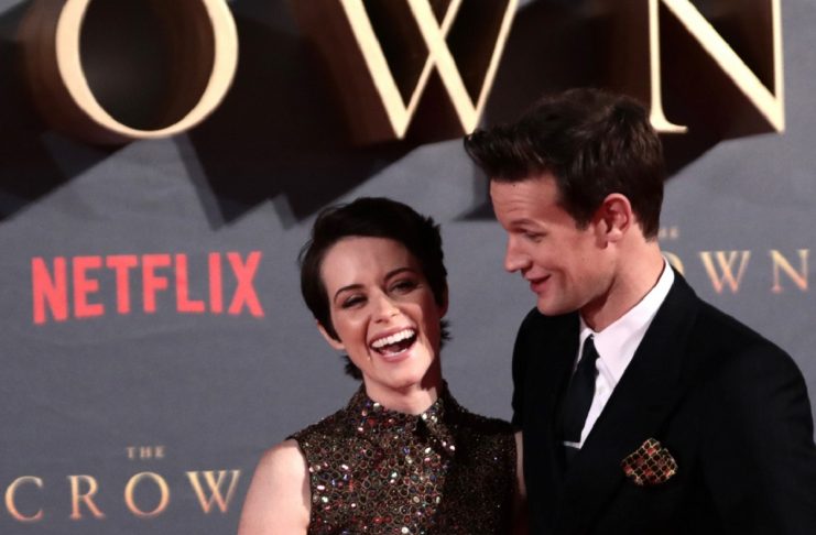 Actors Claire Foy, who plays Queen Elizabeth II, and Matt Smith who plays Philip Duke of Edinburgh, attend the premiere of “The Crown” Season 2 in London