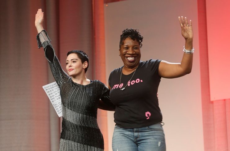 Founder of the #MeToo campaign Burke introduces Actor McGowan at Women’s Convention in Detroit