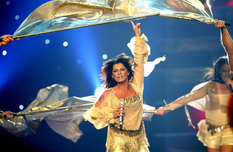 Sweden’s representative Carola performs during semi-final of the 2006 Eurovision song contest in Athens