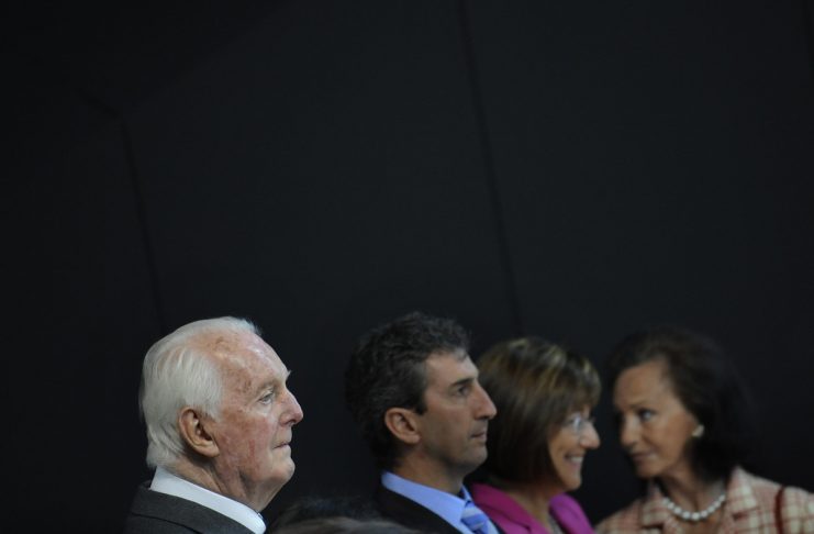 French fashion designer Hubert de Givenchy attends  the inauguration of the Cristobal Balenciaga Museum in Getaria.