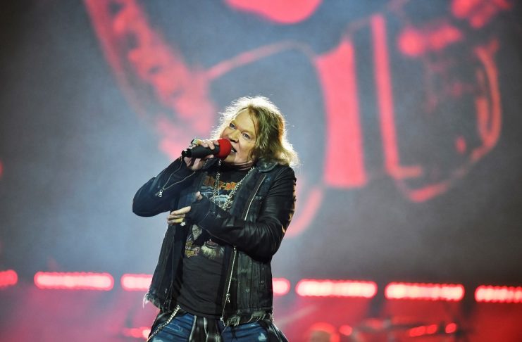 Axl Rose, lead singer of U.S. rock band Guns N’ Roses, performs during a concert at Friends Arena in Stockholm