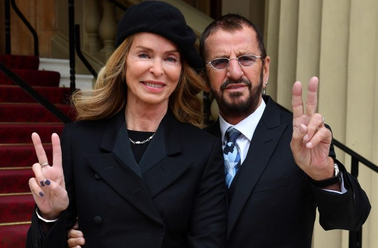 Ringo Starr, who’s real name is Richard Starkey, arrives with his wife Barbara Bach to receive his Knighthood at an Investiture ceremony at Buckingham palace in London